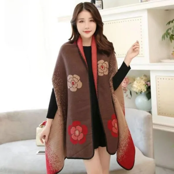 poncho femme laine cape