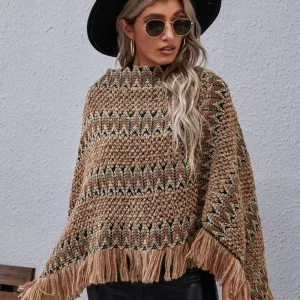 poncho femme modèle tricot