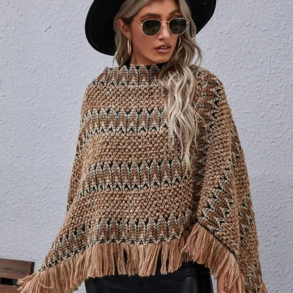 poncho femme modèle tricot