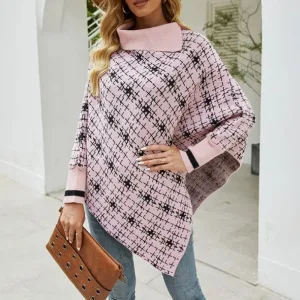 poncho femme rose