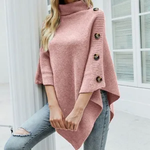 poncho femme rose pâle