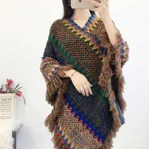 poncho fermé femme