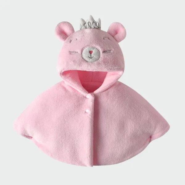 poncho fille hiver rose