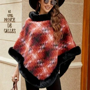 poncho fourrure polaire