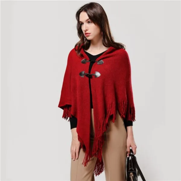 poncho franges femme