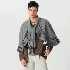 poncho homme avec écharpe