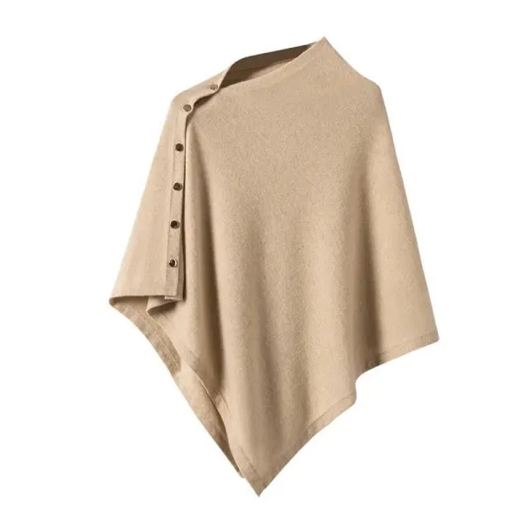 poncho laine et cachemire femme beige