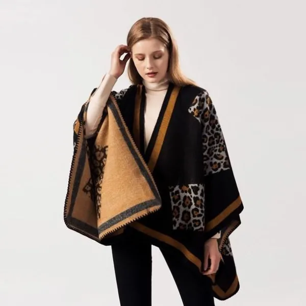 poncho léopard femme