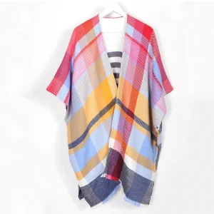 poncho stylé femme multicolore