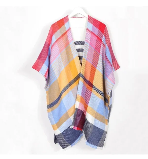 poncho stylé femme multicolore
