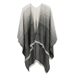 poncho noir blanc