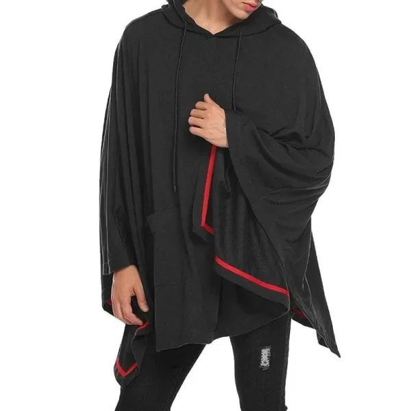 poncho noir homme