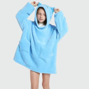 poncho plaid enfant chouette