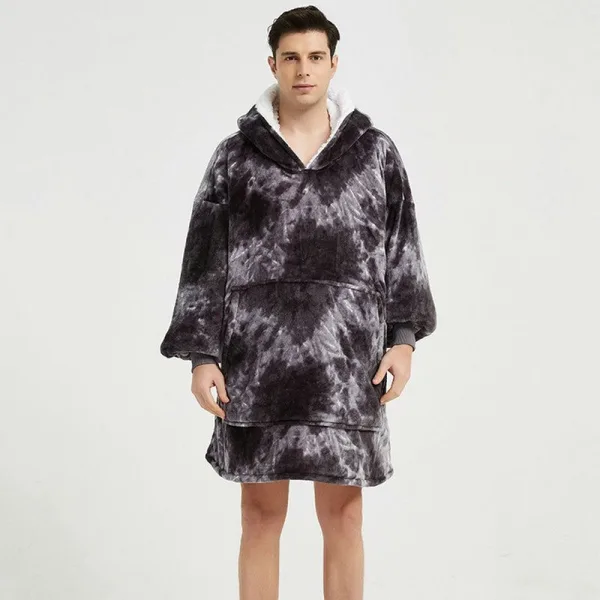 poncho plaid polaire homme