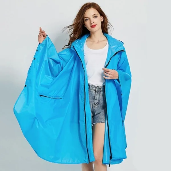 poncho pluie femme bleu