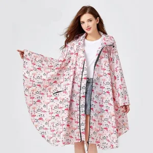 poncho pluie femme flamands roses