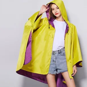 poncho pluie jaune violet
