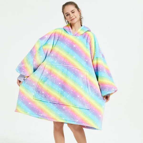 poncho polaire femme arc-en-ciel