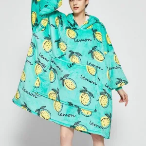 poncho polaire femme citron
