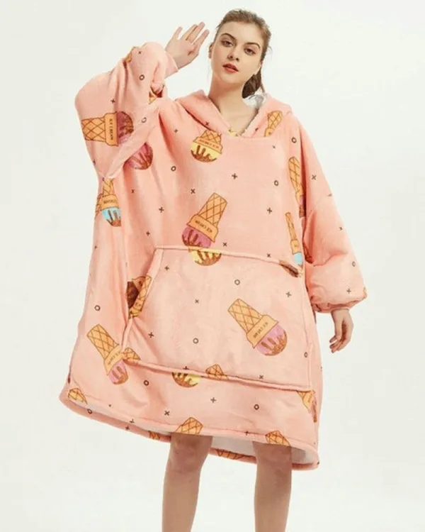 poncho polaire femme ice cream