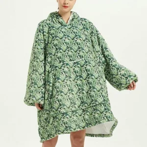 poncho polaire femme vert