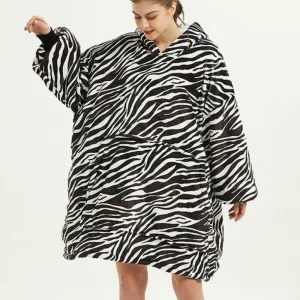 poncho polaire femme zébré