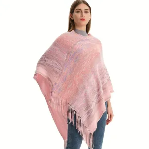 poncho rose femme