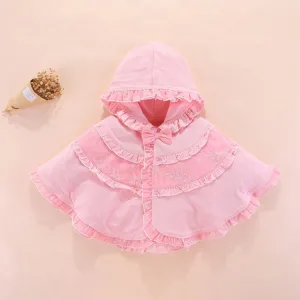 poncho rose fillette