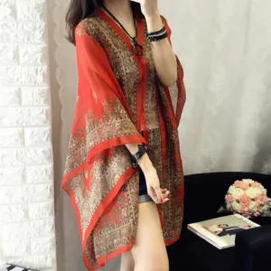 poncho rouge pas cher