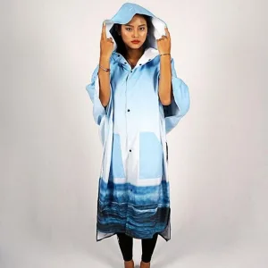 poncho surf bleu