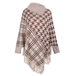 pull poncho col montant