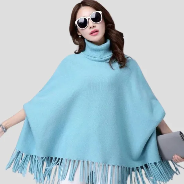 pull poncho femme avec manches