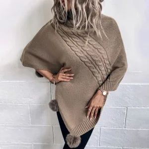 pull poncho laine femme